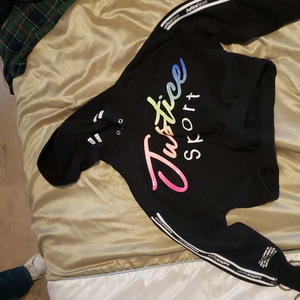 Girls  Justice Black hoodie size 7/8